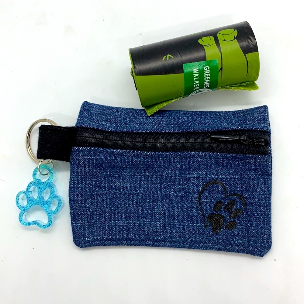 Dog Waste Keychain Poop Bag Carrier Holder Plus 1 Roll Greener Walker Bags